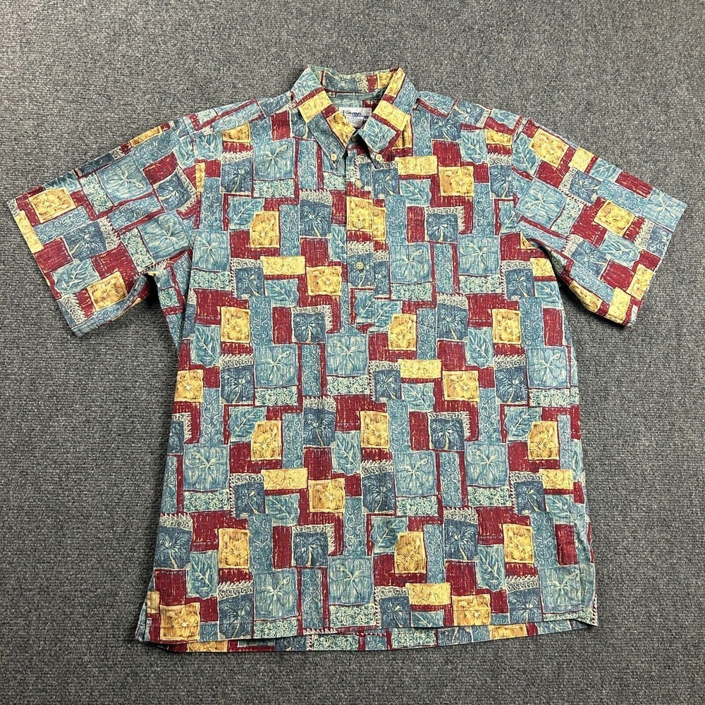 Vintage Reyn Spooner Shirt Mens Large Hawaiian 90s Button Down Cotton Blend